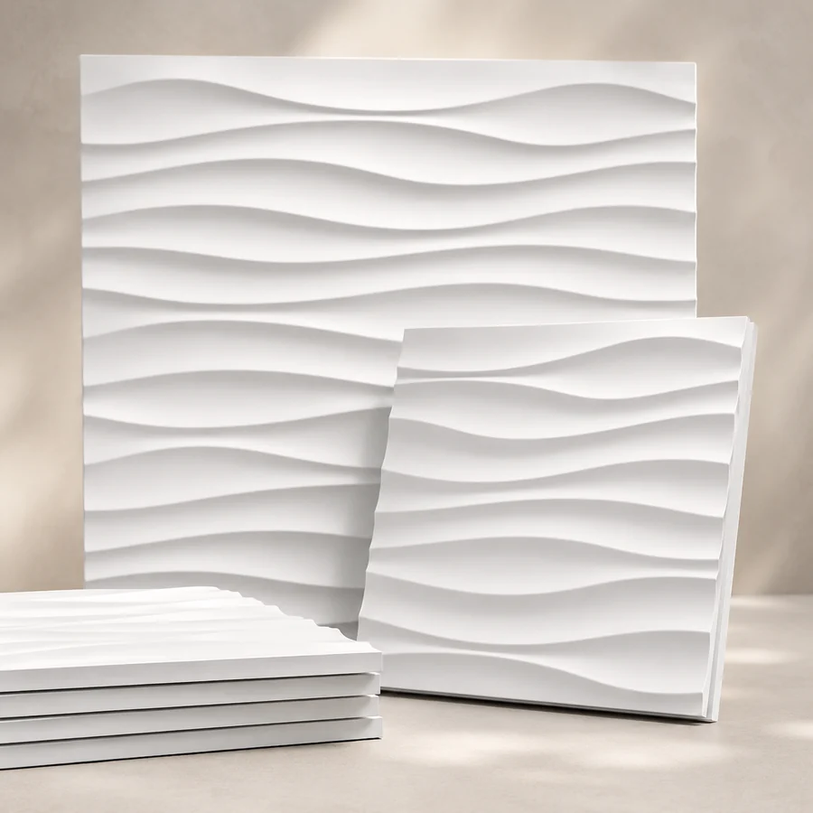 Onda 3D Bianco Caldo - Pannelli decorativi 3D