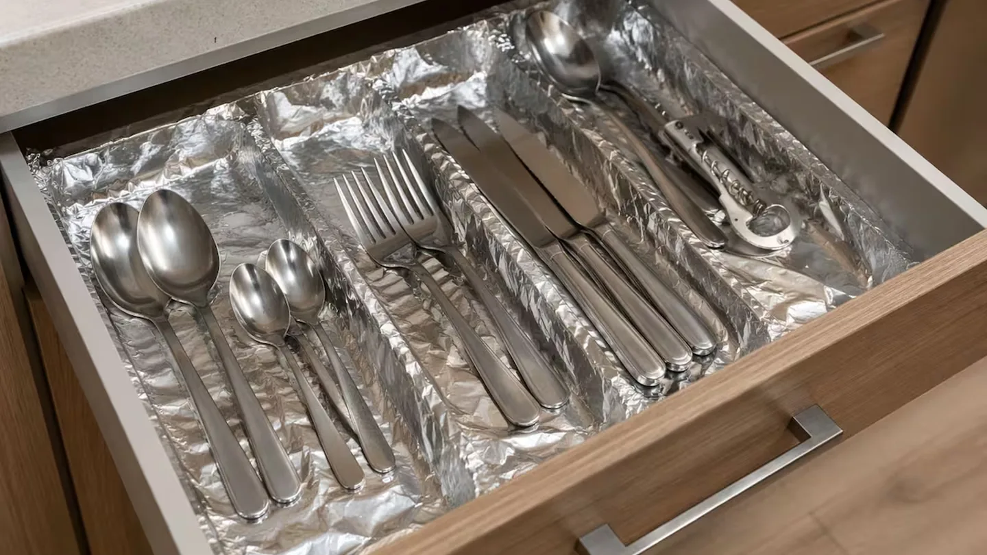 Cassetti sempre puliti con il trucco del foglio di alluminio: il metodo semplice che fa risparmiare tempo