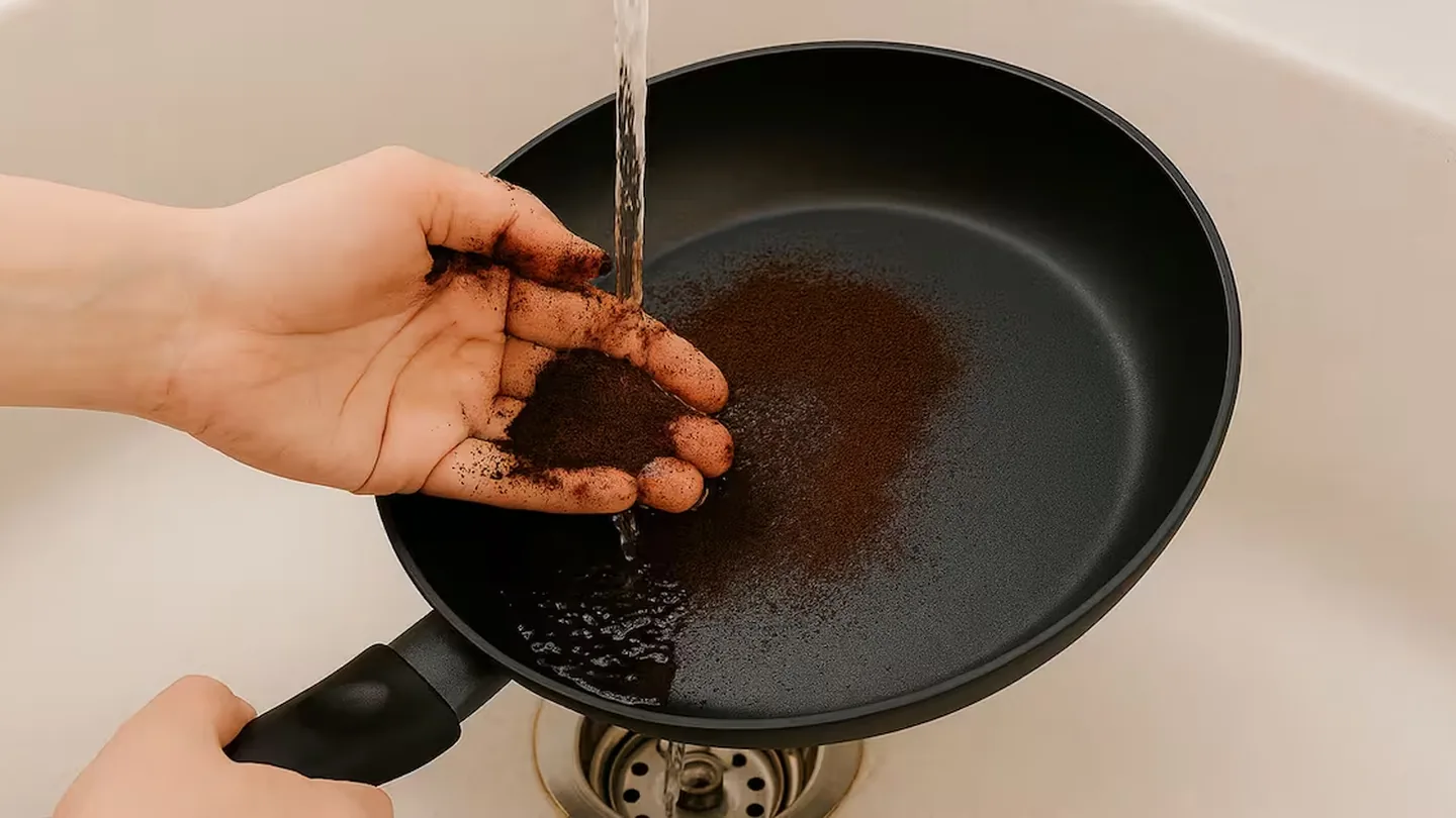 Padelle come nuove con i fondi di caffè: il trucco semplice che sgrassa senza rovinare