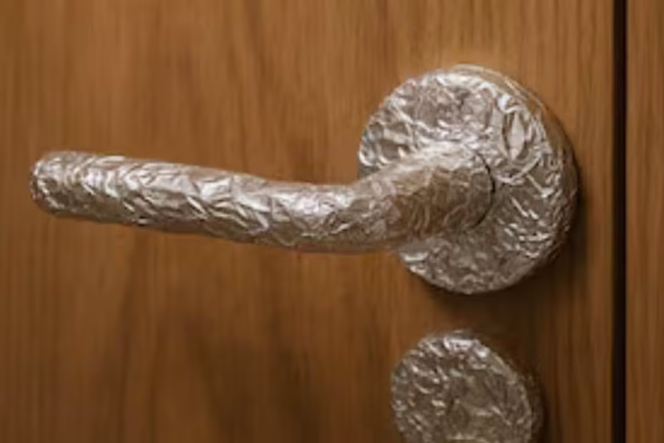 Più sicurezza in casa con un trucco semplice: il metodo del foglio di alluminio sulla maniglia