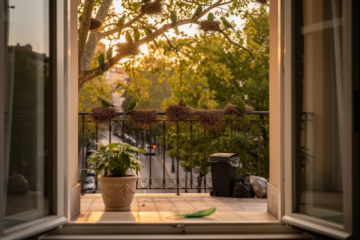 Se senti le cotorras urlare in giardino, il tuo quartiere ti sta mandando un segnale che molti ignorano